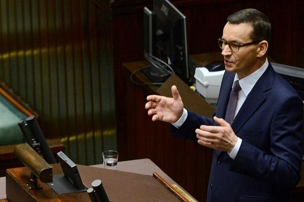 Premier Mateusz Morawiecki przemawia w Sejmie /PAP