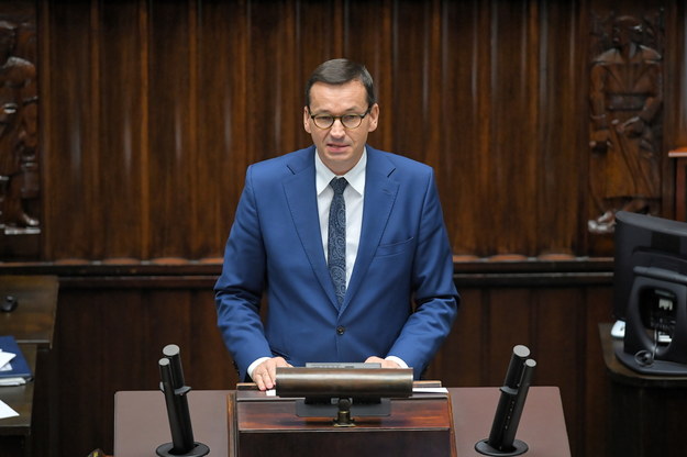 Premier Mateusz Morawiecki przemawia w Sejmie / 	Radek Pietruszka   /PAP