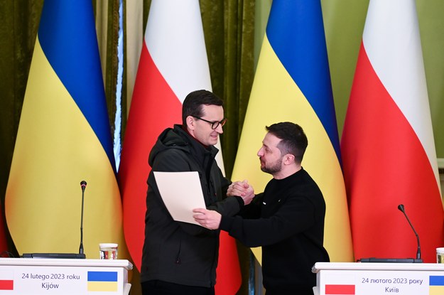 Premier Mateusz Morawiecki spotkał się dziś w Kijowie z prezydentem Wołodymyrem Zełenskim /Viacheslav Ratynskyi /PAP