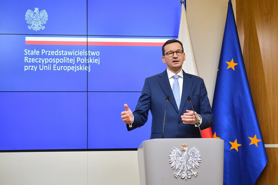 Premier Mateusz Morawiecki w Brukseli / 	Radek Pietruszka   /PAP