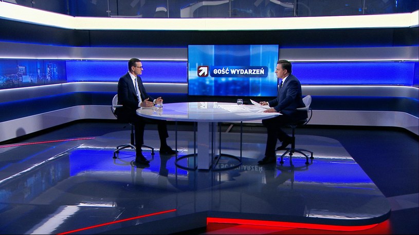 Premier Mateusz Morawiecki w "Gościu Wydarzeń" /Polsat News