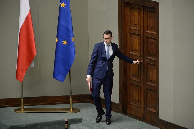 Premier Mateusz Morawiecki w sali obrad Sejmu /PAP