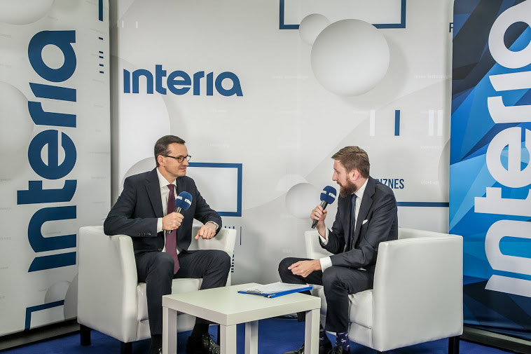 Premier Mateusz Morawiecki w studiu Interii, fot. Ireneusz Rek /INTERIA.PL