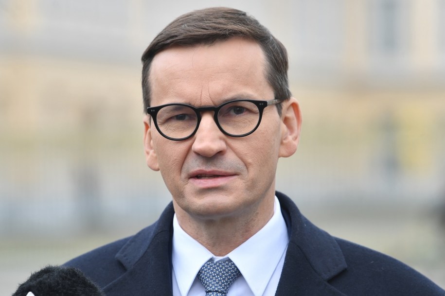 Premier RP Mateusz Morawiecki podczas konferencji prasowej w Berlinie /Radek Pietruszka /PAP