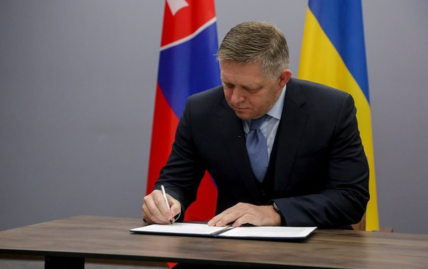 Premier Słowacji Robert Fico /UKRAINIAN PM DENYS SHMYHAL TELEGRAM CHANNEL / HANDOUT /PAP/EPA