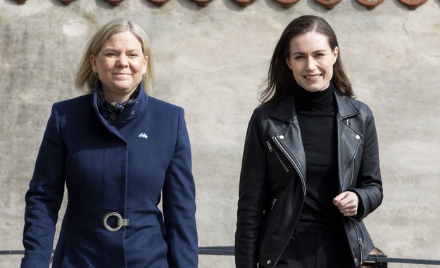 Premier Szwecji Magdalena Andersson (z lewej) i premier Finlandii Sanna Marin / 	Stella Pictures/ABACA /PAP/Abaca
