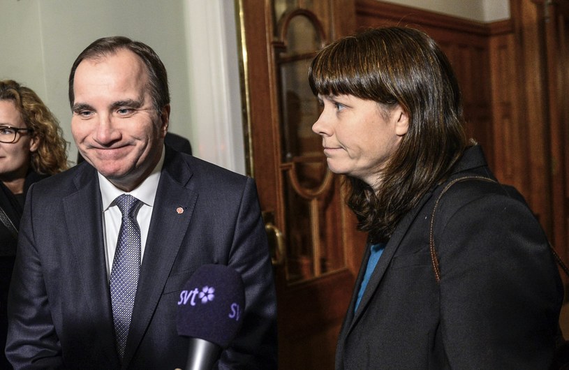 Premier Szwecji Stefan Lofven i wicepremier Asa Romson /AFP