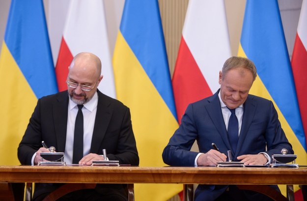Premierzy Ukrainy i Polski - Denys Szmyhal i Donald Tusk /Marcin Obara /PAP