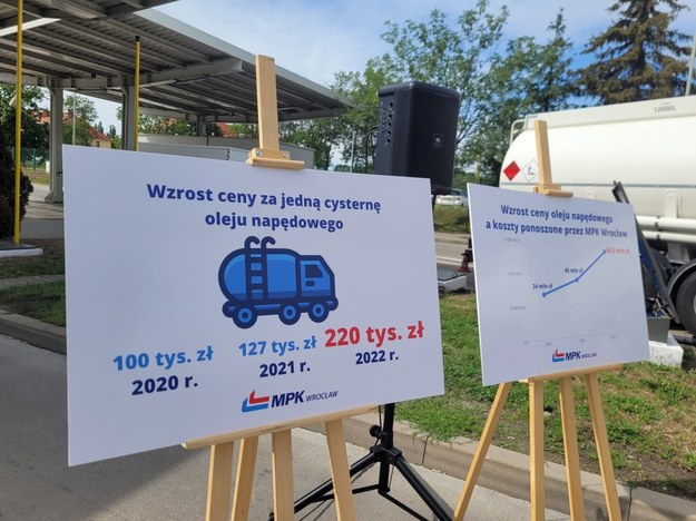 Prezentacja wzrostu cen paliwa dostarczanego dla MPK Wrocław /Paweł Pyclik /RMF24