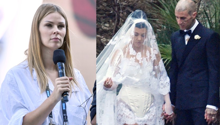 Prezenterka TVP urażona suknią ślubną Kourtney Kardashian: "To jakaś kpina?!"