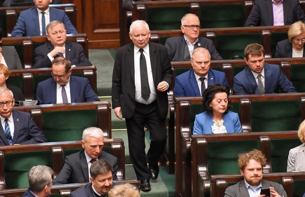 Prezes Kaczyński w Sejmie /Piotr Nowak /PAP