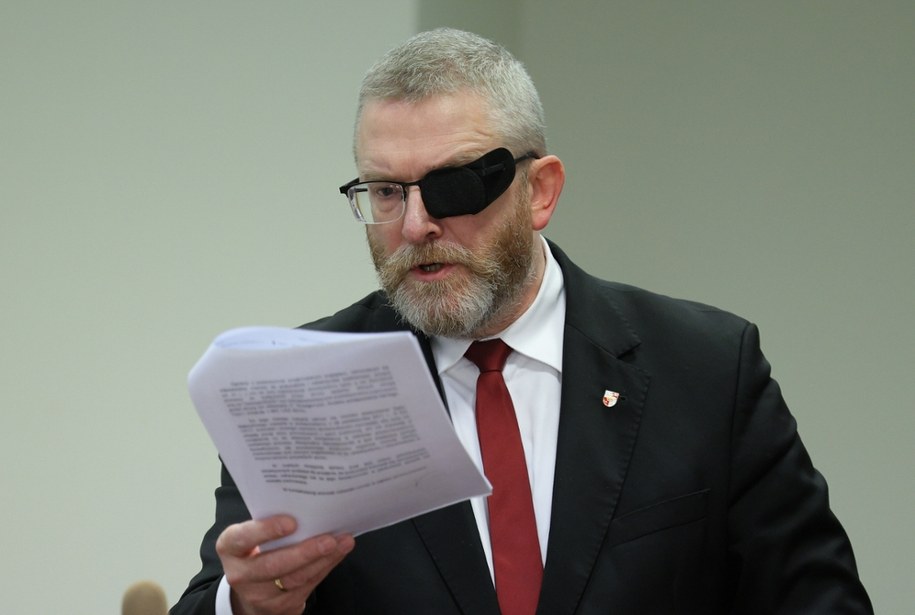 Prezes Konfederacji Korony Polskiej europoseł Grzegorz Braun w Sądzie Rejonowym dla Warszawy Pragi - Południe; Warszawa, 13.04.2026 /Paweł Supernak  /PAP