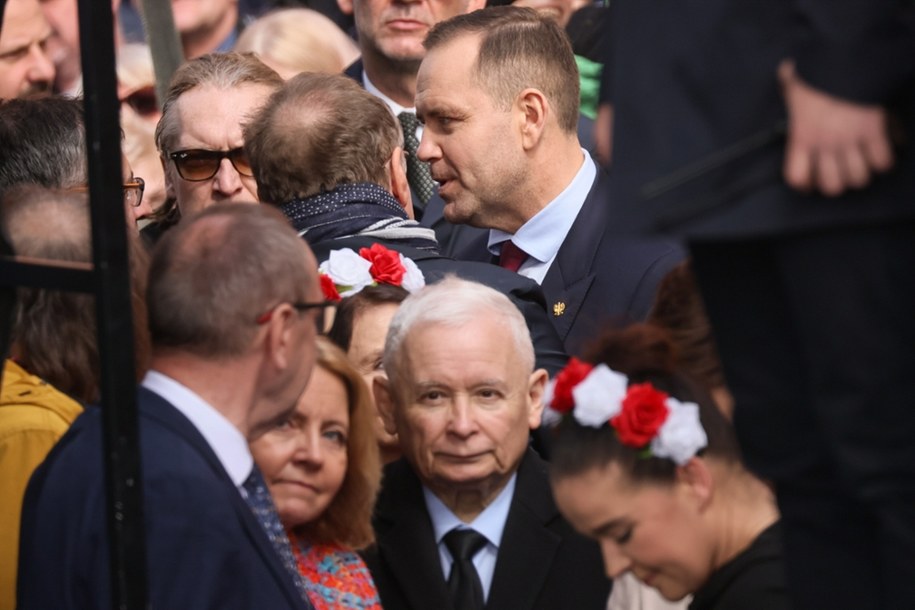 Prezes PiS Jarosław Kaczyński i Karol Nawrocki podczas Wielkiego Marszu z Okazji 1000-lecia Królestwa Polskiego i 500-lecia Hołdu Pruskiego w Warszawie /Leszek Szymański /PAP