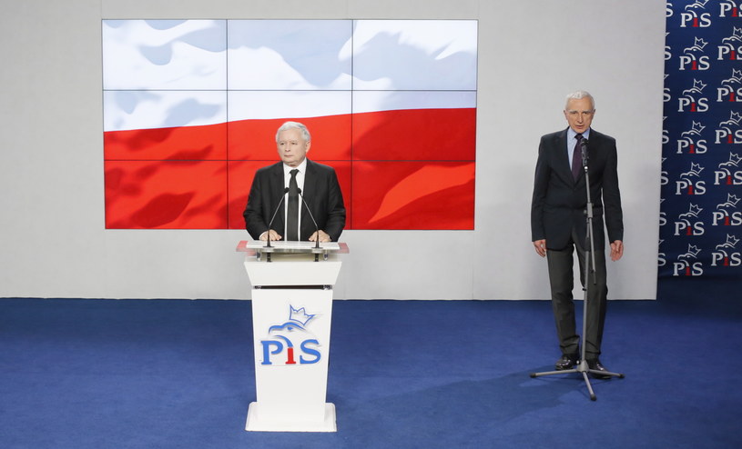 Prezes PiS Jarosław Kaczyński i poseł PiS Piotr Naimski /Leszek Szymański /PAP