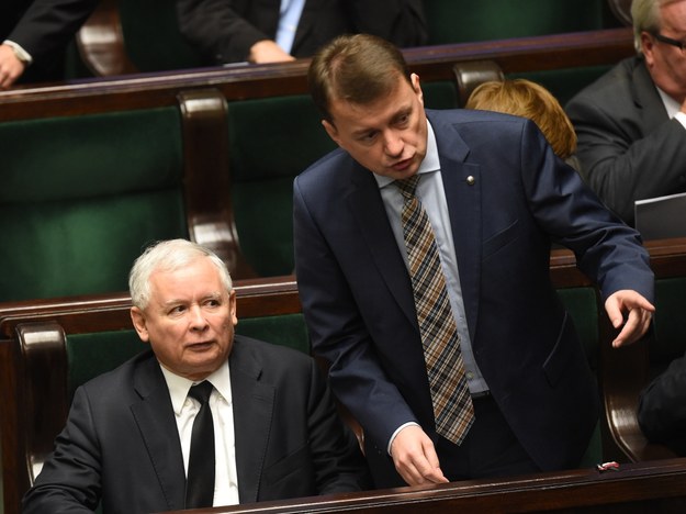Prezes PiS Jarosław Kaczyński i szef KP PiS Mariusz Błaszczak /Radek Pietruszka /PAP
