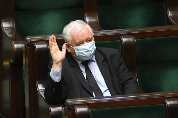 Prezes PiS Jarosław Kaczyński na sali obrad Sejmu / 	Radek Pietruszka   /PAP