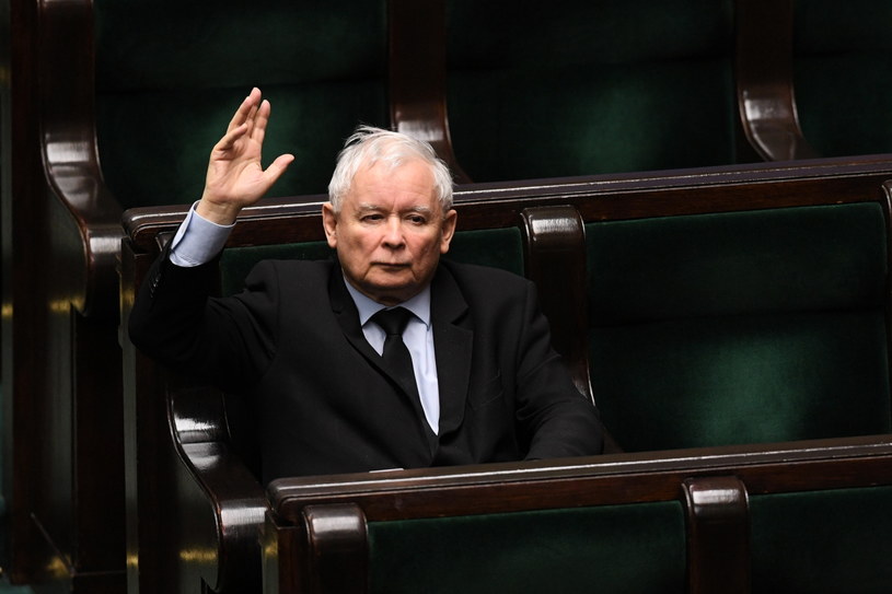 Prezes PiS Jarosław Kaczyński na sali obrad / 	Radek Pietruszka   /PAP
