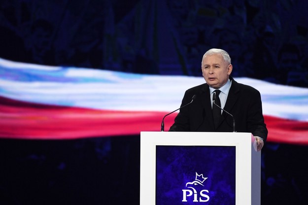Prezes PiS Jarosław Kaczyński podczas konwencji Prawa i Sprawiedliwości /Bartłomiej  Zborowski /PAP