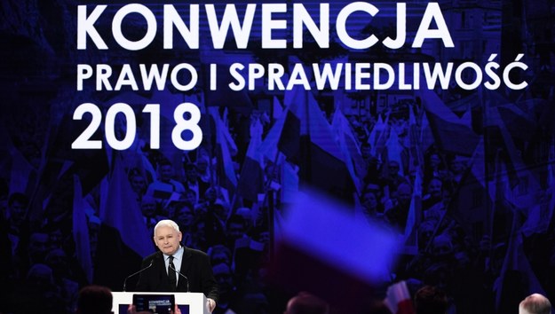 Prezes PiS Jarosław Kaczyński podczas konwencji Prawa i Sprawiedliwości /Bartłomiej  Zborowski /PAP