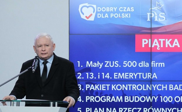 Prezes PiS przedstawił "piątkę na 100 dni": Mały ZUS oraz 13. i 14. emerytury 