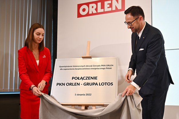 Prezes PKN Orlen Daniel Obajtek podczas konferencji prasowej w Gdańsku /Marcin Gadomski /PAP