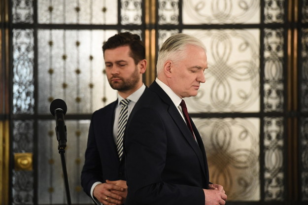 Prezes Porozumienia Jarosław Gowin i poseł Kamil Bortniczuk / 	Radek Pietruszka   /PAP