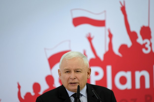 Prezes Prawa i Sprawiedliwości Jarosław Kaczyński podczas konwencji swej partii w Elblągu / 	Adam Warżawa    /PAP
