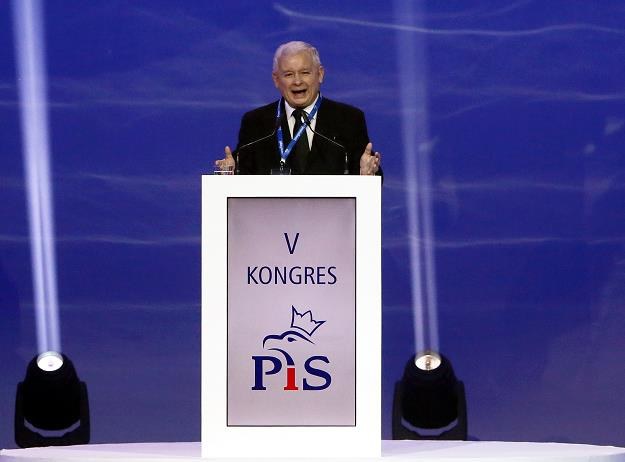 Prezes Prawa i Sprawiedliwości Jarosław Kaczyński podczas kongresu PiS w stolicy /PAP