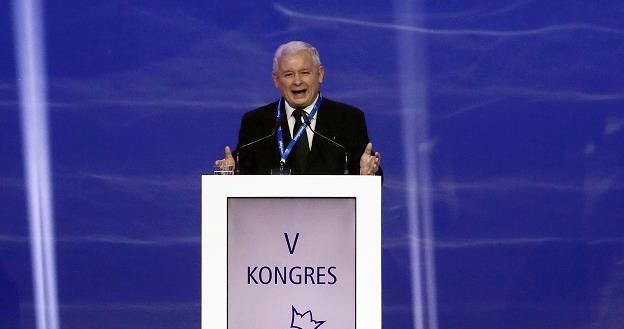 Prezes Prawa i Sprawiedliwości Jarosław Kaczyński podczas kongresu PiS w stolicy /PAP