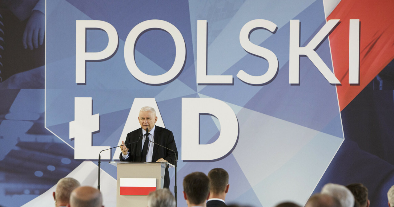 Prezes Prawa i Sprawiedliwości, Jarosław Kaczyński przedstawia plan Polski Ład /Marek Maliszewski  /Reporter