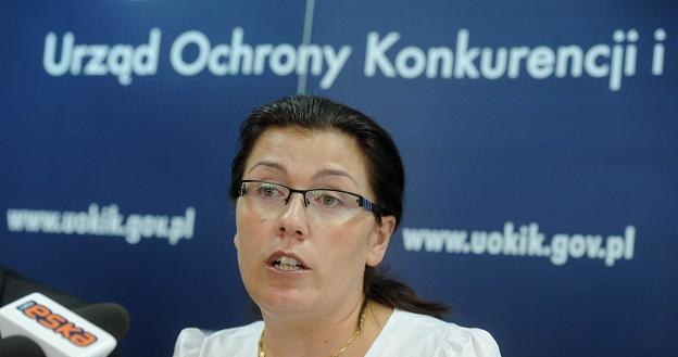 Prezes UOKiK Małgorzata Krasnodębska-Tomkiel na konferencji prasowej /PAP