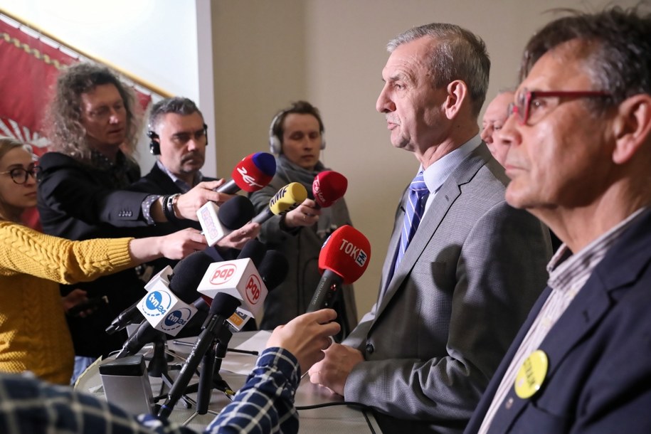 Prezes ZNP Sławomir Broniarz i wiceprzewodniczący ZNP Krzysztof Baszczyński / 	Tomasz Gzell    /PAP