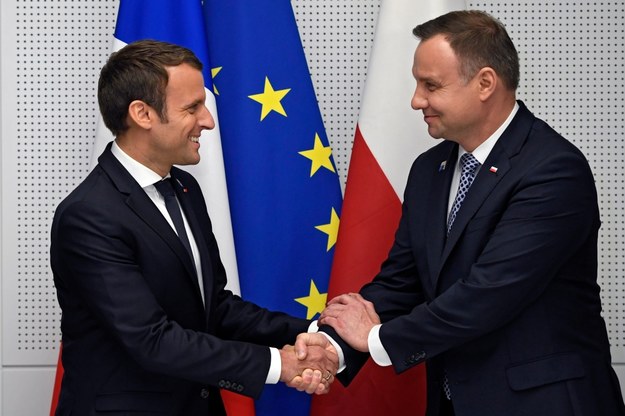 Prezydenci Andrzej Duda i Emmanuel Macron /ERIC FEFERBERG / POOL /PAP/EPA
