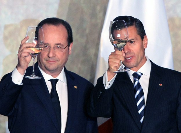 Prezydenci Francji i Meksyku /MARIO GUZMAN    /PAP/EPA