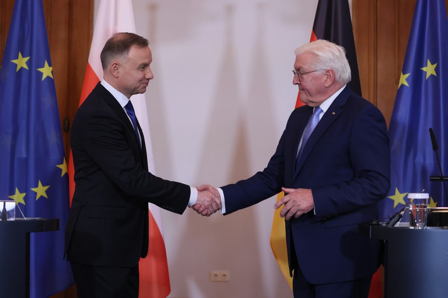 Prezydenci Rzeczypospolitej Polskiej Andrzej Duda oraz Niemiec Frank-Walter Steinmeier / 	Leszek Szymański    /PAP