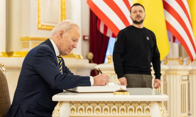 Prezydenci Stanów Zjednoczonych i Ukrainy - Joe Biden i Wołodymyr Zełenski w Kijowie /UKRAINIAN PRESIDENTIAL PRESS OFF /PAP/Newscom