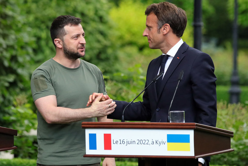 Prezydenci Ukrainy i Francji: Wołodymyr Zełenski oraz Emmanuel Macron /Contributor/Getty Images  /Getty Images
