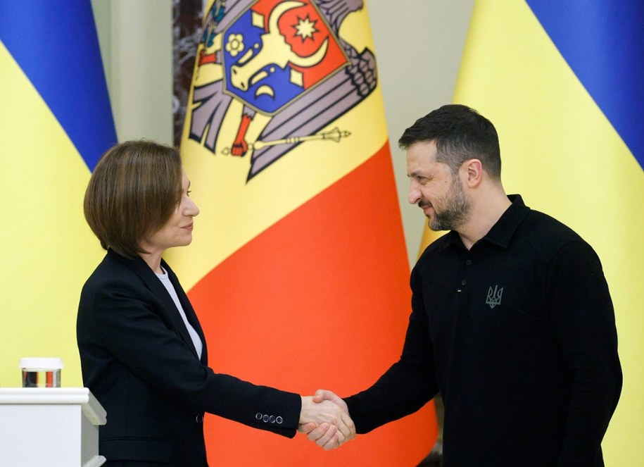 Prezydenci Ukrainy i Mołdawii w trakcie spotkania w Kijowie. 25.01.2025 r. /SERGEY DOLZHENKO /PAP/EPA