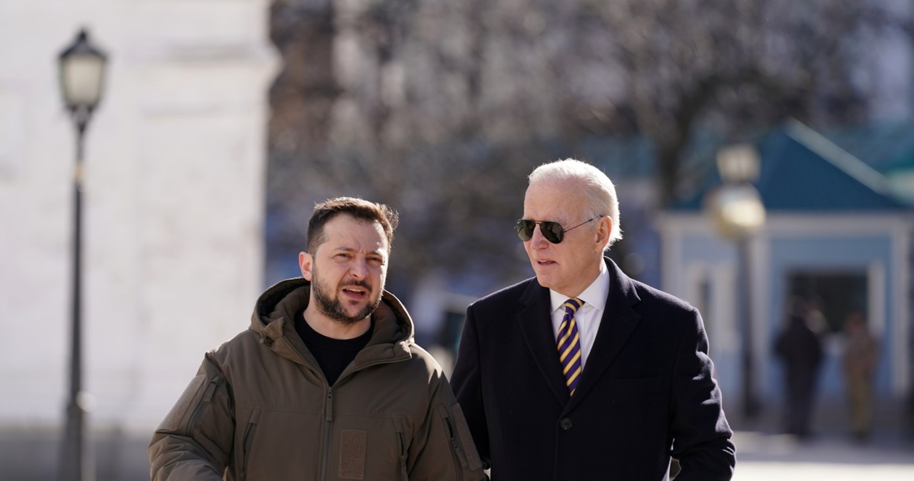 Prezydenci Ukrainy Wołodymyr Zełenski i USA Joe Biden w Kijowie /DIMITAR DILKOFF /AFP