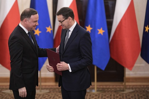 Prezydent Andrzej Duda desygnuje na premiera dotychczasowego szefa rządu Mateusza Morawieckiego / 	Marcin Obara  /PAP