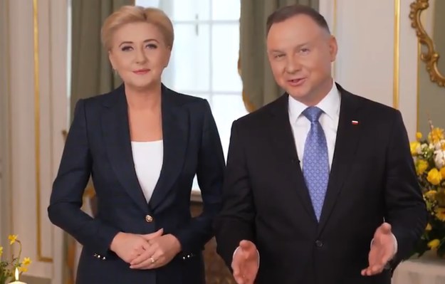 Prezydent Andrzej Duda i Agata Kornhauser-Duda składają życzenia świąteczne / Kancelaria Prezydenta (Twitter) /