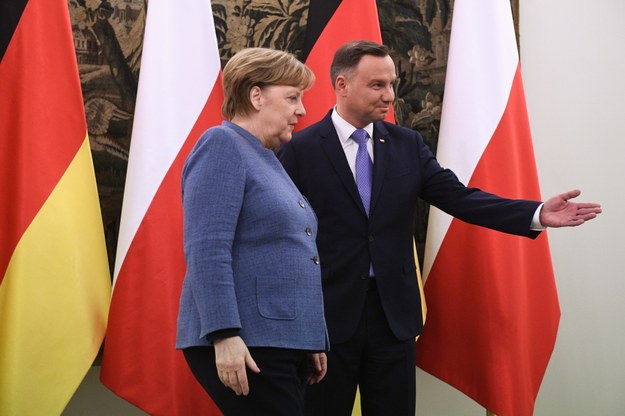 Prezydent Andrzej Duda i kanclerz Niemiec Angela Merkel /Jacek Turczyk /PAP