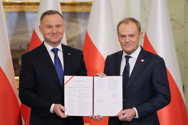 Prezydent Andrzej Duda i premier Donald Tusk /Paweł Supernak /PAP