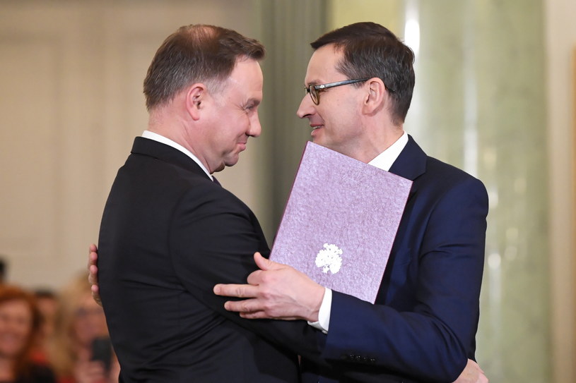 Prezydent Andrzej Duda i premier Mateusz Morawiecki / 	Radek Pietruszka   /PAP