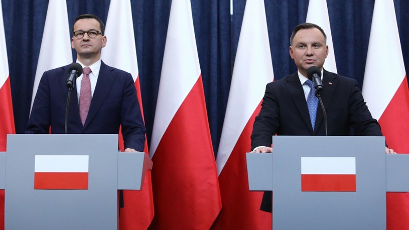 Prezydent Andrzej Duda i premier Mateusz Morawiecki /Tomasz Jastrzębowski /Reporter