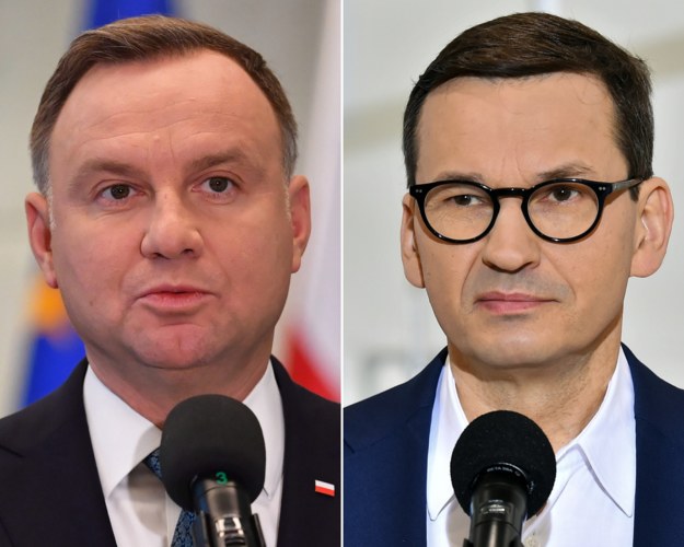 Prezydent Andrzej Duda i premier Mateusz Morawiecki /Maciej Kulczyński, Radek Pietruszka /PAP