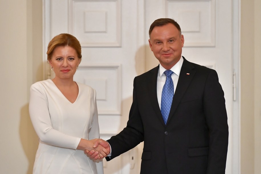 Prezydent Andrzej Duda i prezydent Republiki Słowackiej Zuzana Czaputova /Piotr Nowak /PAP