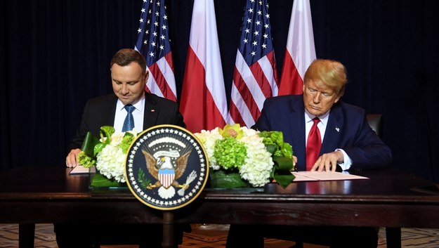 Prezydent Andrzej Duda i prezydent USA Donald Trump / 	Radek Pietruszka   /PAP