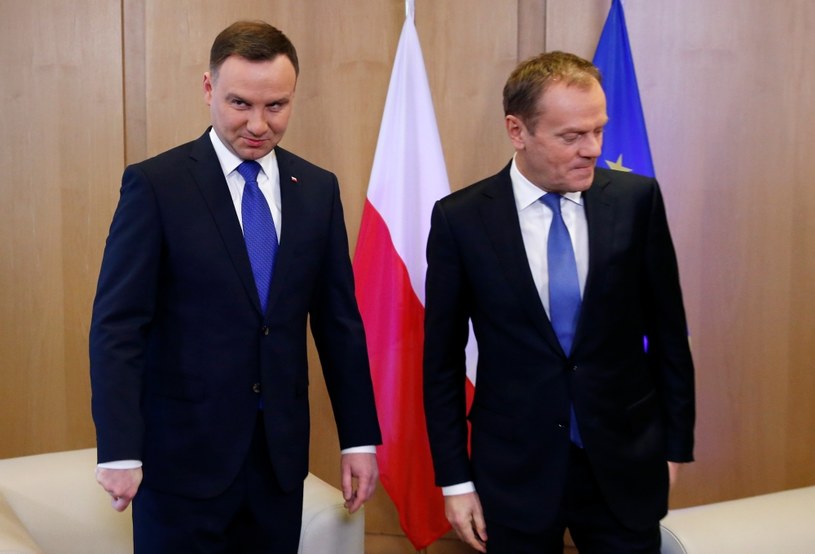 Prezydent Andrzej Duda i szef Rady Europejskiej Donald Tusk /FRANCOIS LENOIR /AFP