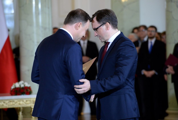 Prezydent Andrzej Duda i Zbigniew Ziobro /Jacek Turczyk /PAP